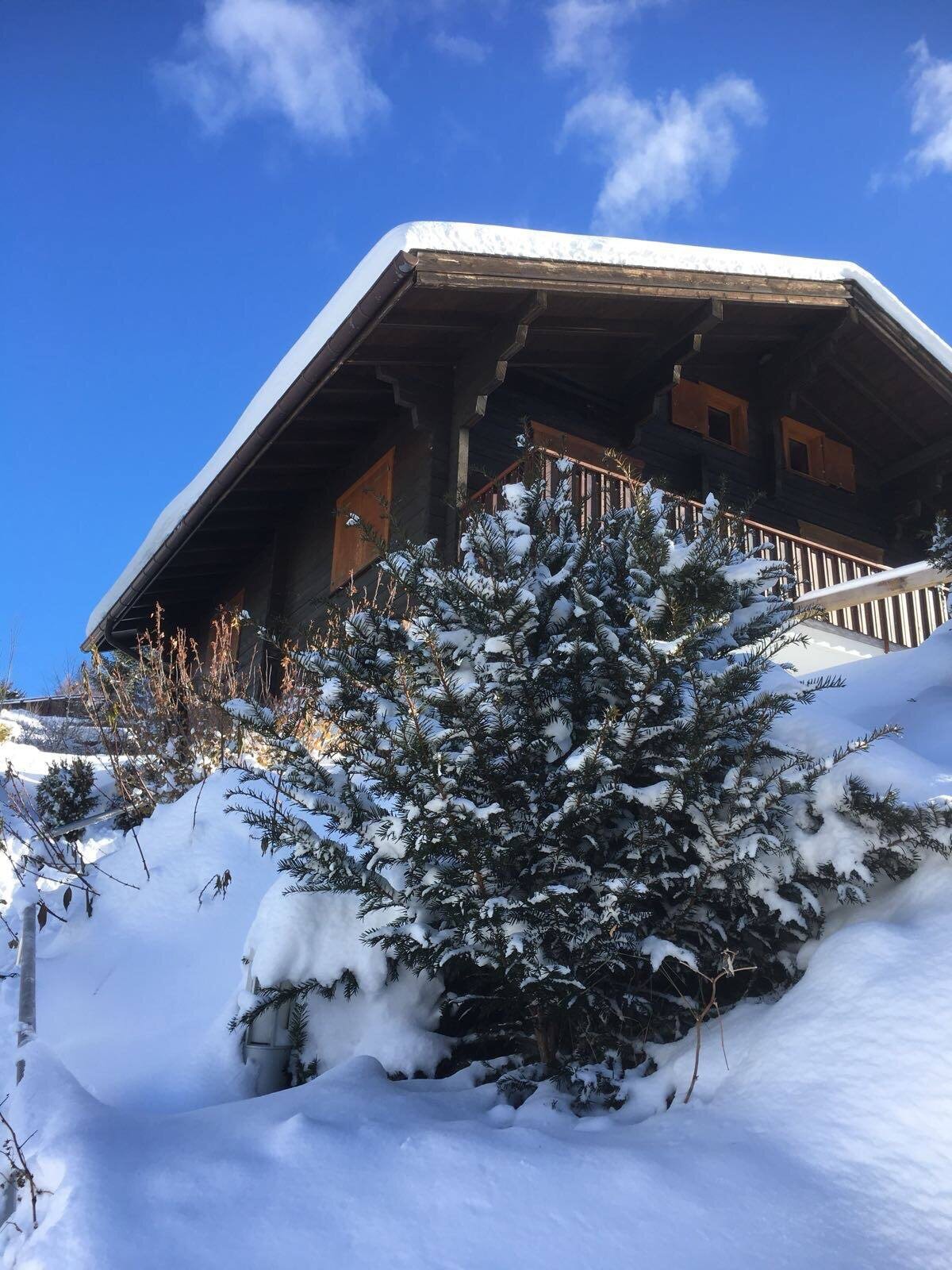 比尔琴（ Bürchen ）滑雪坡上阳光明媚的家庭度假木屋
