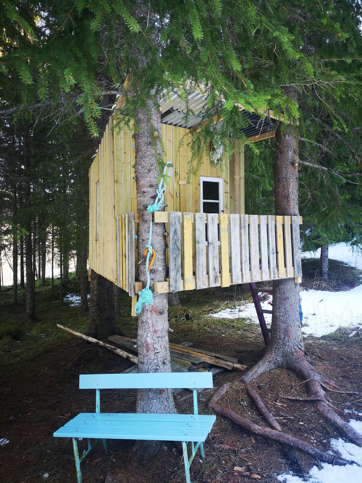 湖畔迷人的小木屋