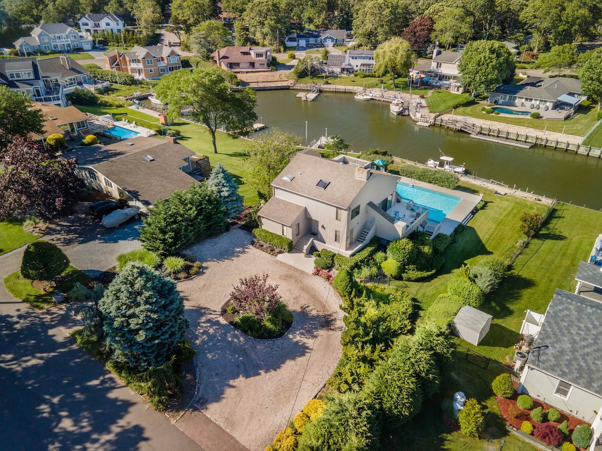 Stunnning Hamptons Waterfront with Dock and Pool