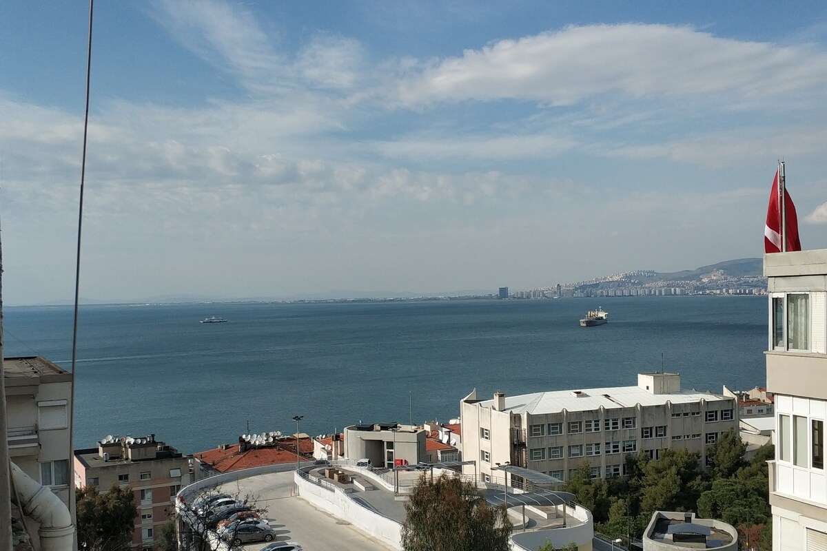 宽敞的客房、消毒、海景、BestFeeinIzmir ！