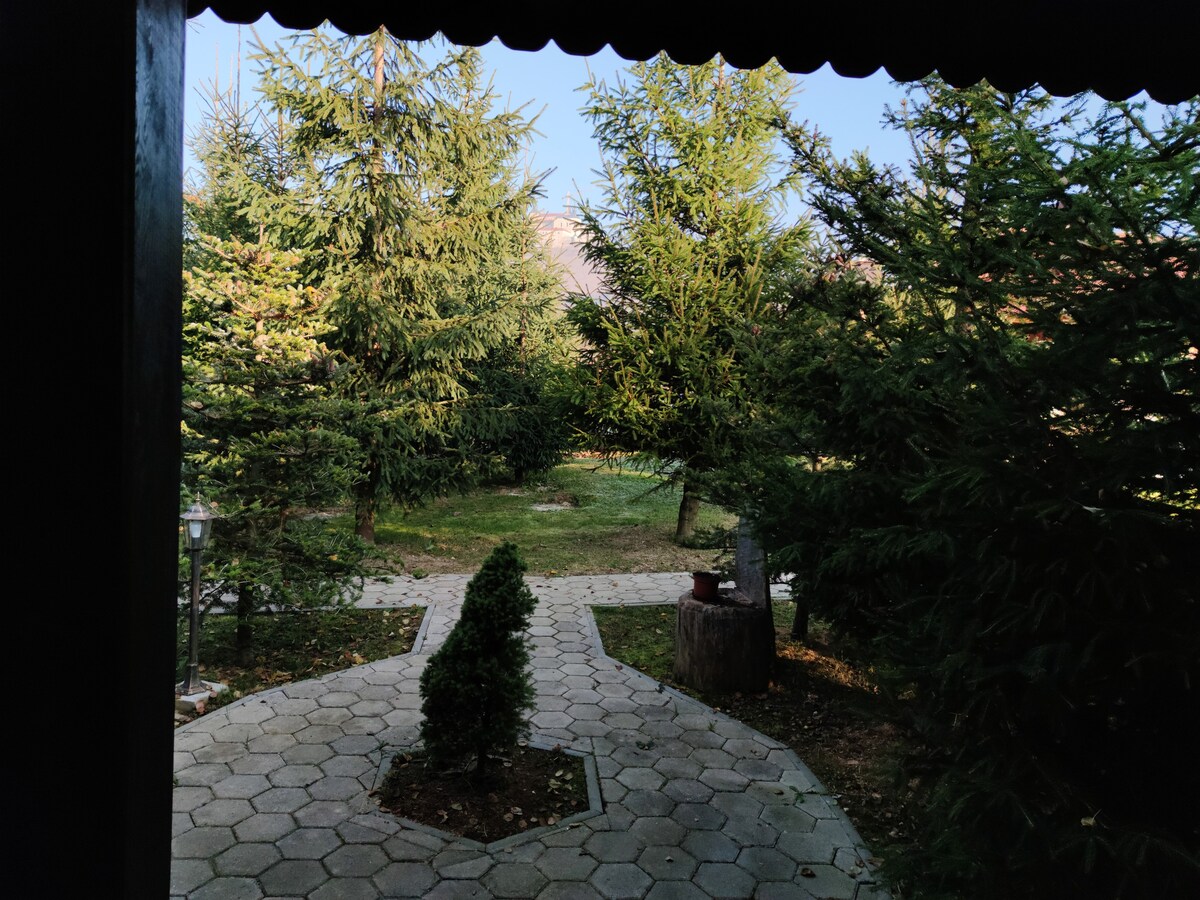 double bedroom located in the garden