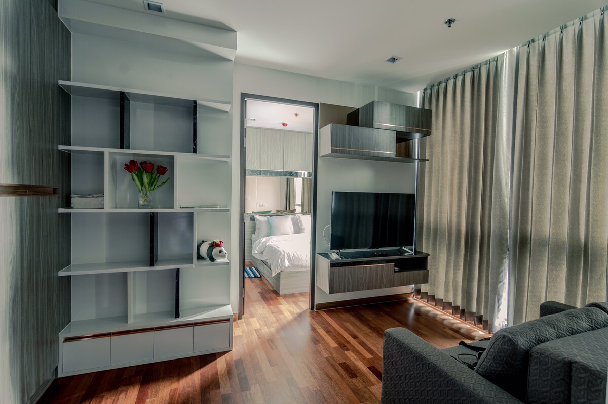 1间卧室全新舒适，位于曼谷市中心BTS Ratchatewi