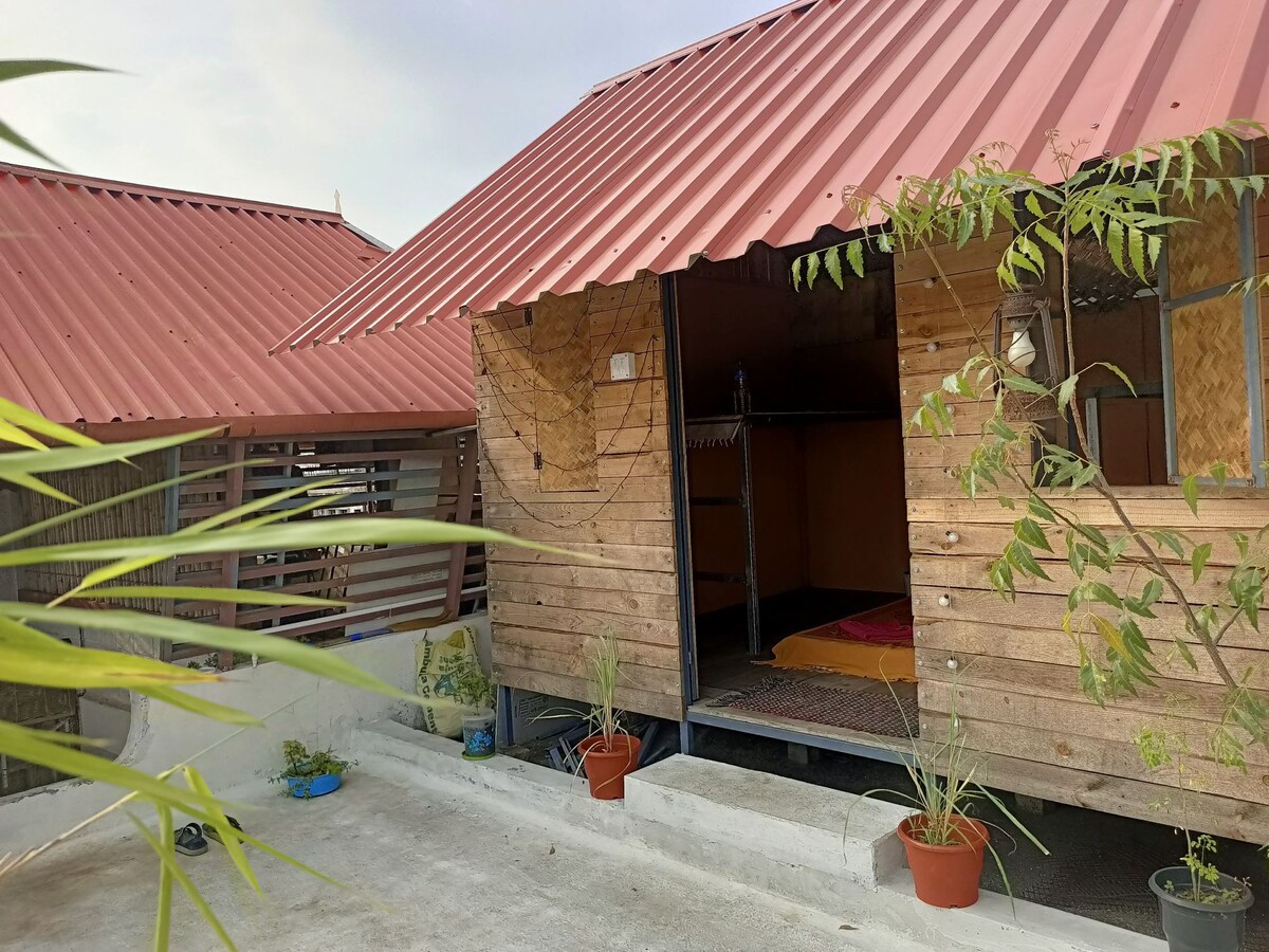 sleeping with nature in a wooden hut