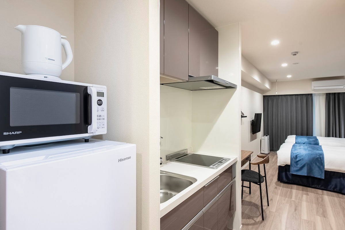 新建的公寓式酒店，上野站步行5分钟, Wi-Fi,厨房和浴室设施齐全 *最多3人 #A1
