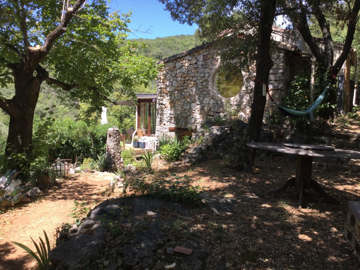 Maison entourée de nature avec Chat et Piscine