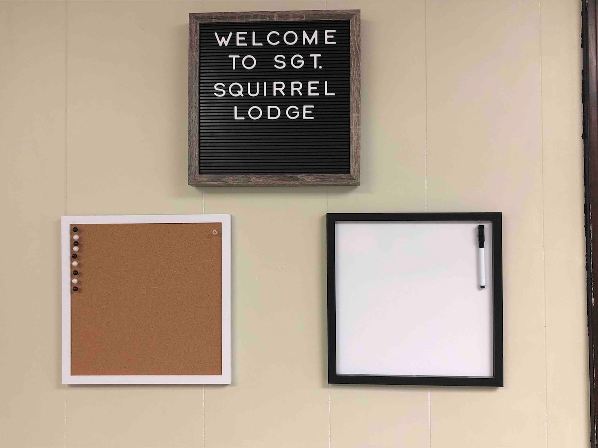 Sgt. Squirrel Lodge ： 
1间卧室/单间公寓，市中心