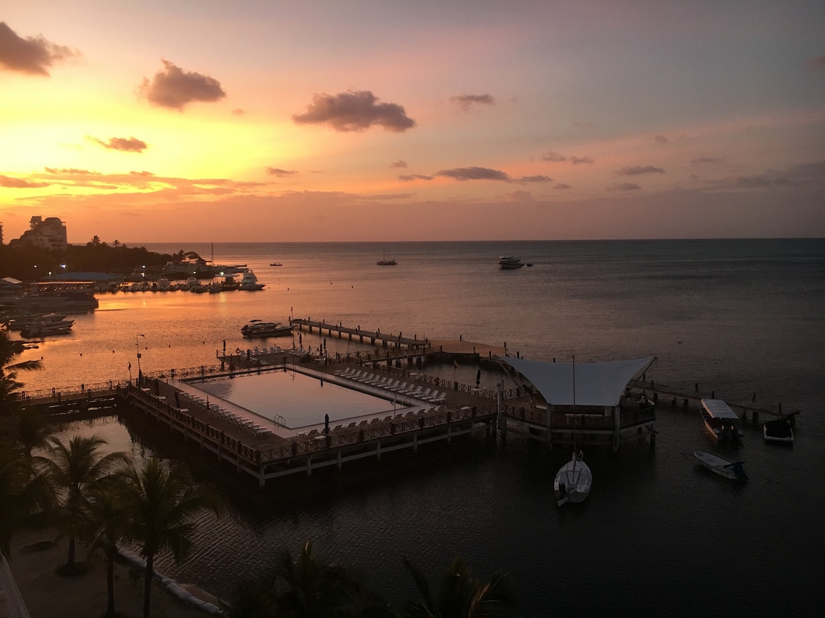 2卧室海景体验：私人海滩和泳池