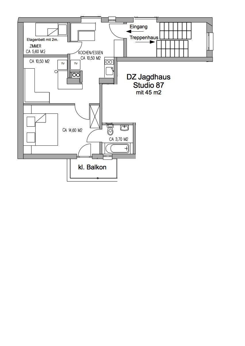 B&B St. Hubertus – Studio 87 im Jagdhaus