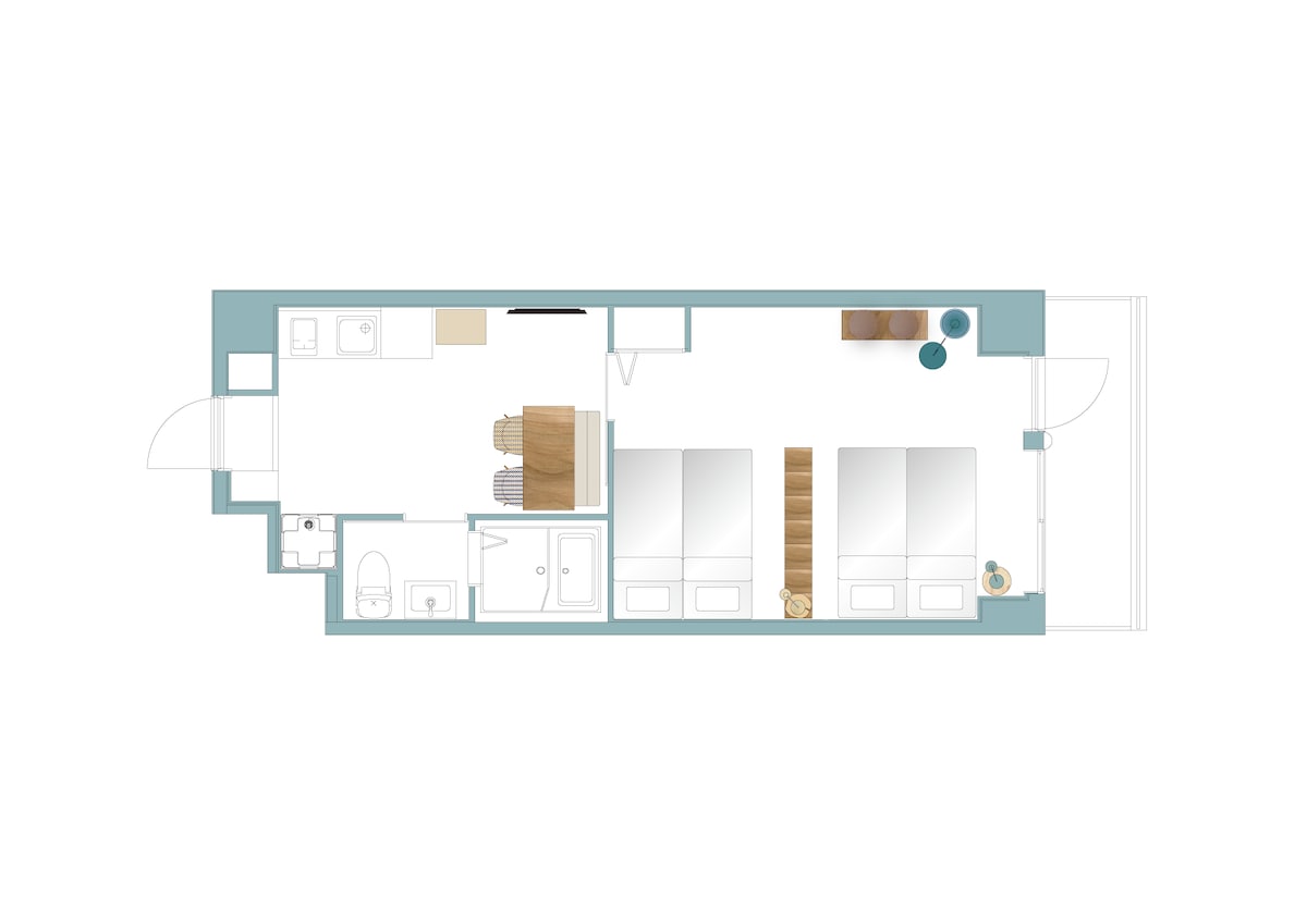 新大久保站走路5分鐘/商店街1LDK_DoMo SF03