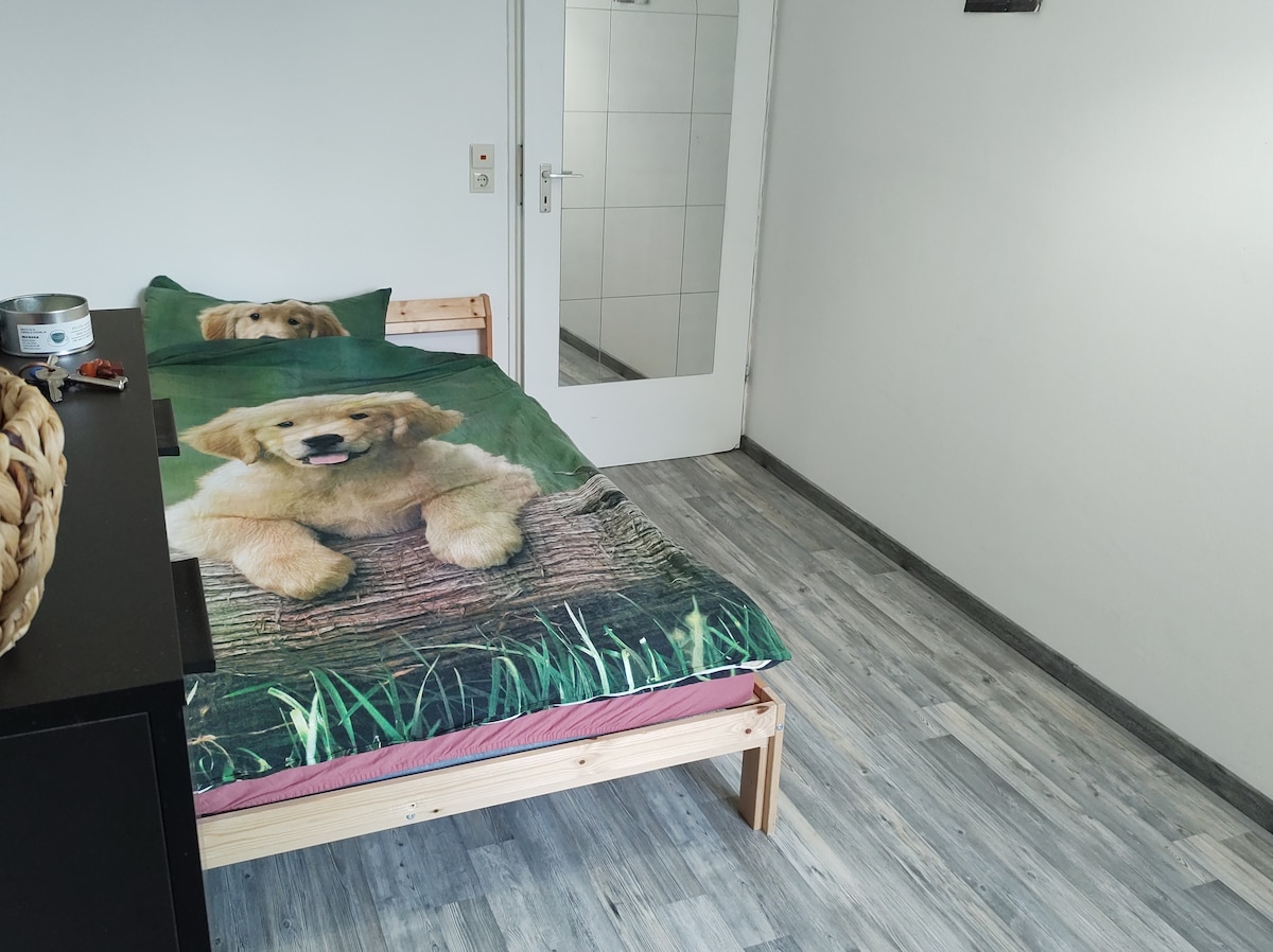 位于莱昂贝格市中心的一间卧室，毗邻Leo-City和Stadtpark （允许携带宠物）