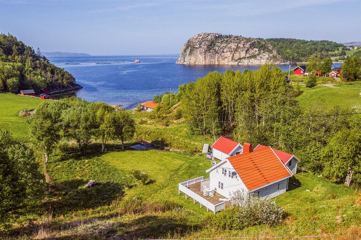 斯尼尔峡湾（ Snillfjord ）可爱的乡村别墅。距离特隆赫姆（ Trondheim