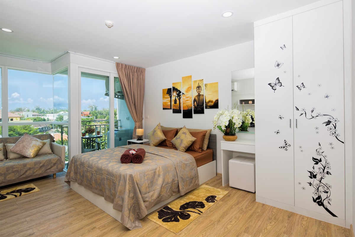 卡塔海滩旁全新魔术单室公寓，距离海滩仅900米