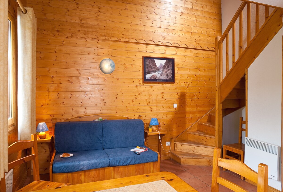 Chalet privé et sympa 7p, ski aux pieds