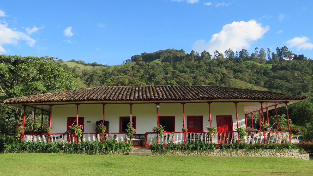 Traditional Colombian house in the Cocora Valley