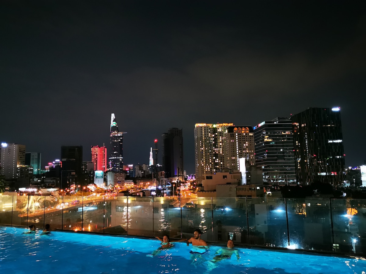 ❤️大哥民宿5⚡城市景观INF泳池和健身房⭐