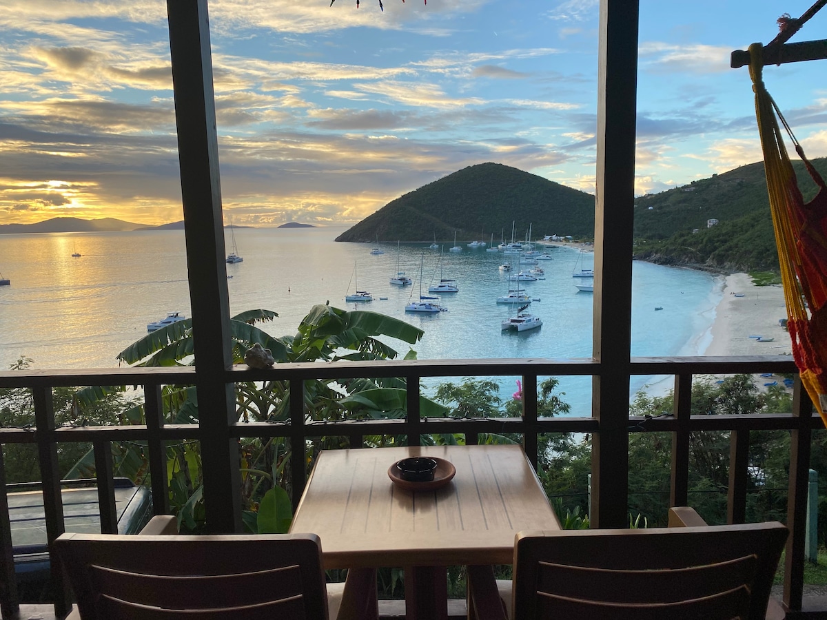 Seaside Cottage overlooking incredible White Bay on Jost Van Dyke