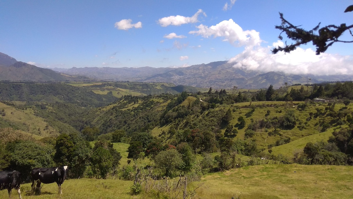 Casa de campo con hermosas vistas, rica comida y tranquilidad