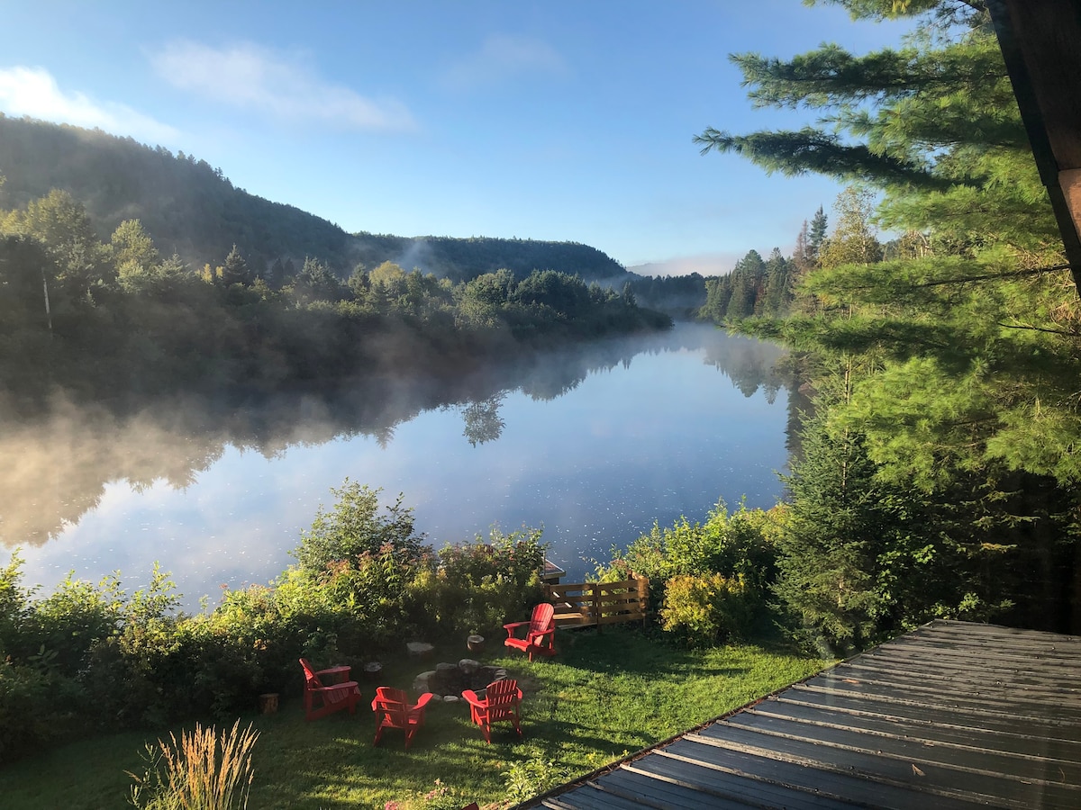 Chalet bois HERA -BORD de l 'eau -水疗- Lanaudière