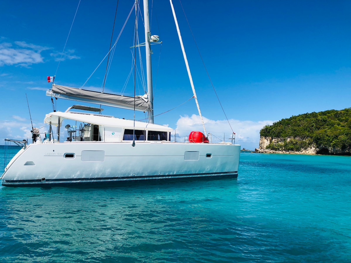 Catamaran, piscine, plage