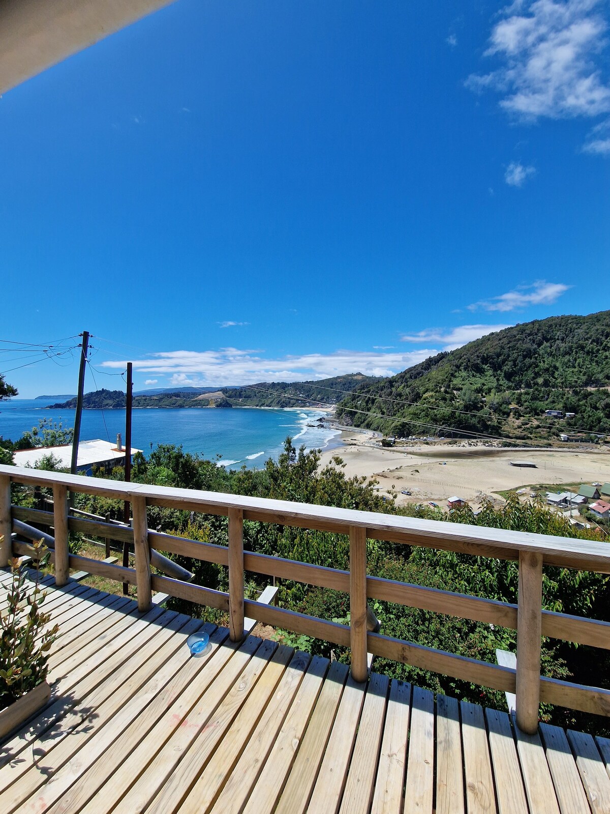 cabaña hermosa vista en maicolpue playa grande