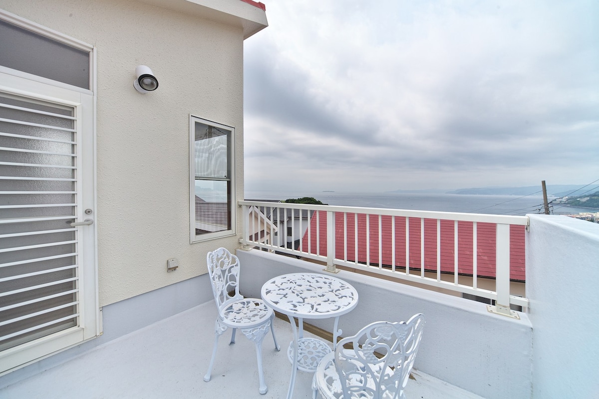 带烧烤的租赁别墅，可俯瞰相景湾、吉滨、根部~海景和山景