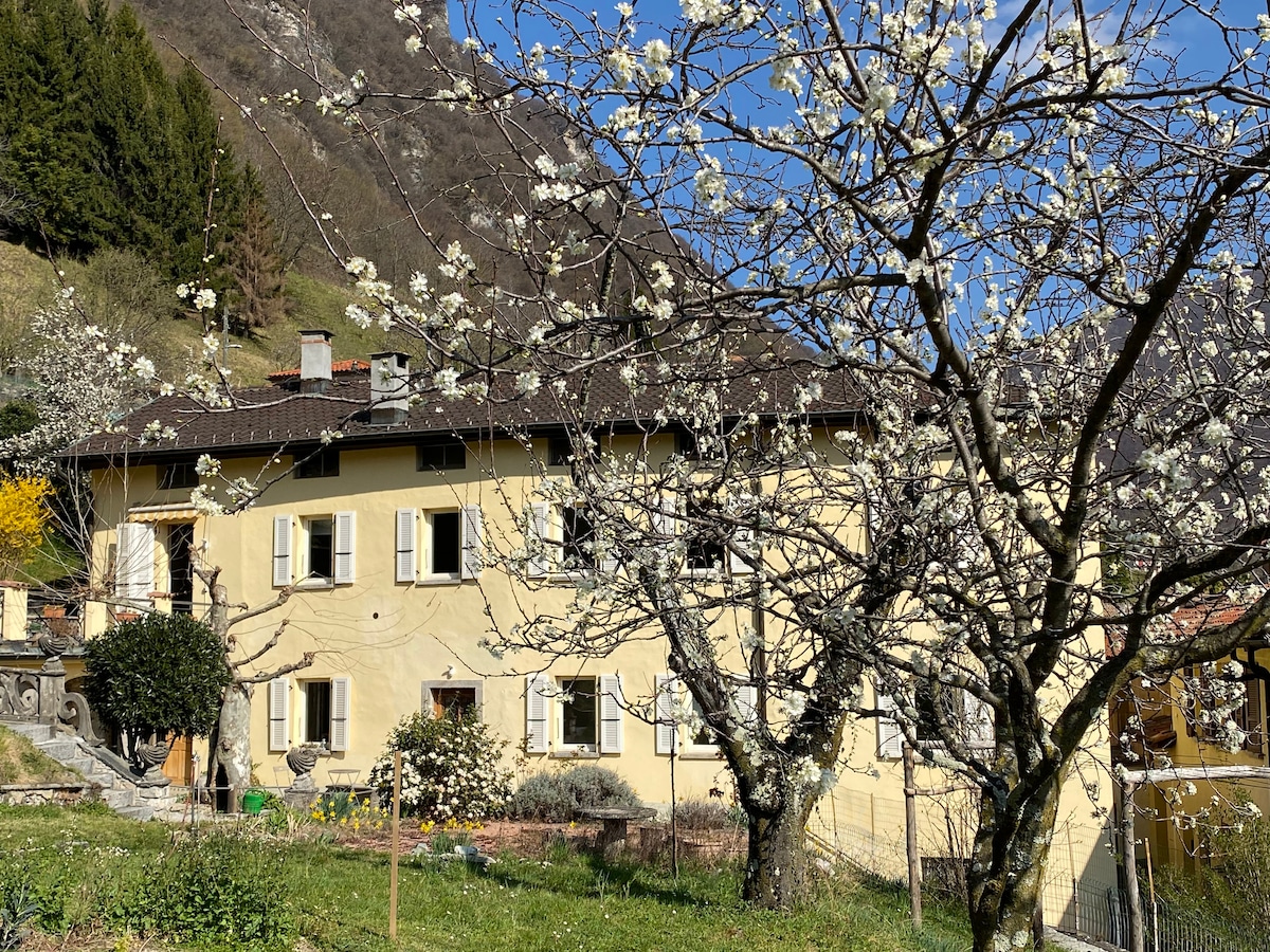 Arogno阳光明媚的Ticino房源，拥有大花园
