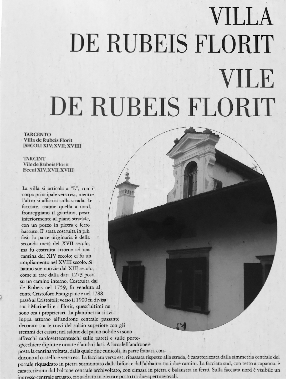 Villa De Rubeis-Florit, Tarcento