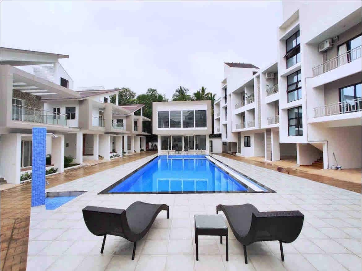 Comfy 1bhk Apartment in Assagao with pool