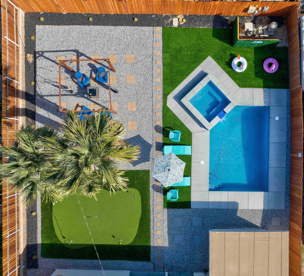全新！棕榈泉风车别墅-泳池/水疗中心/高尔夫/景观