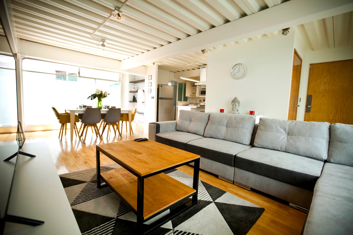 明亮、温暖和宽敞的Condesa 3室公寓