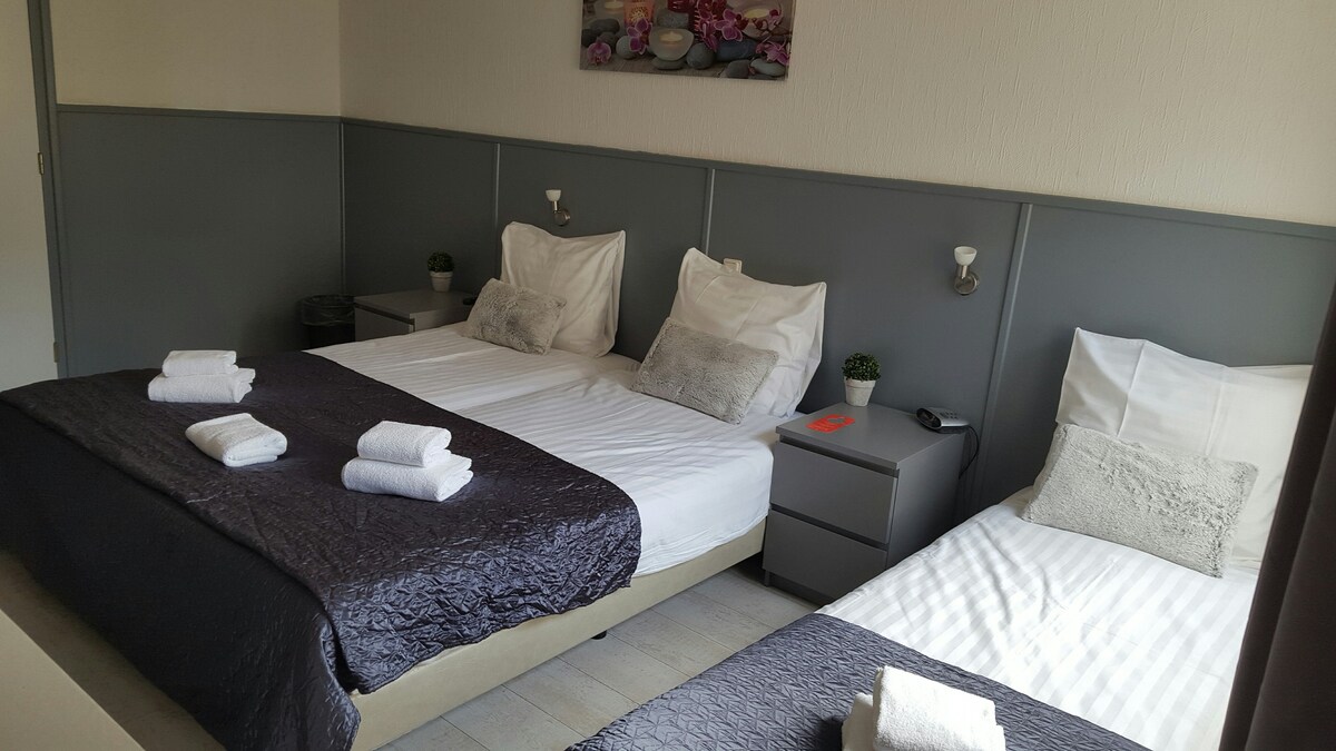 3间客房、卫生间。Hotel Dupuis, Valkenburg