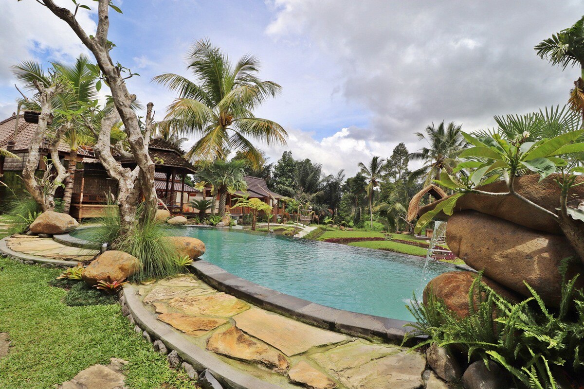 10居室小型度假屋，可欣赏稻田和泳池景观