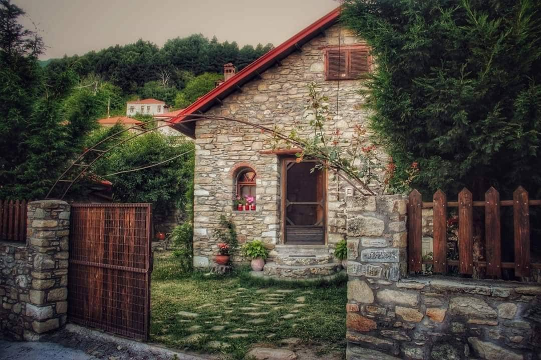 Stone house in the forest