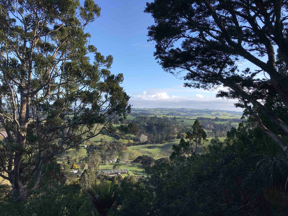 Guest house in the treetops in Muriwai Valley