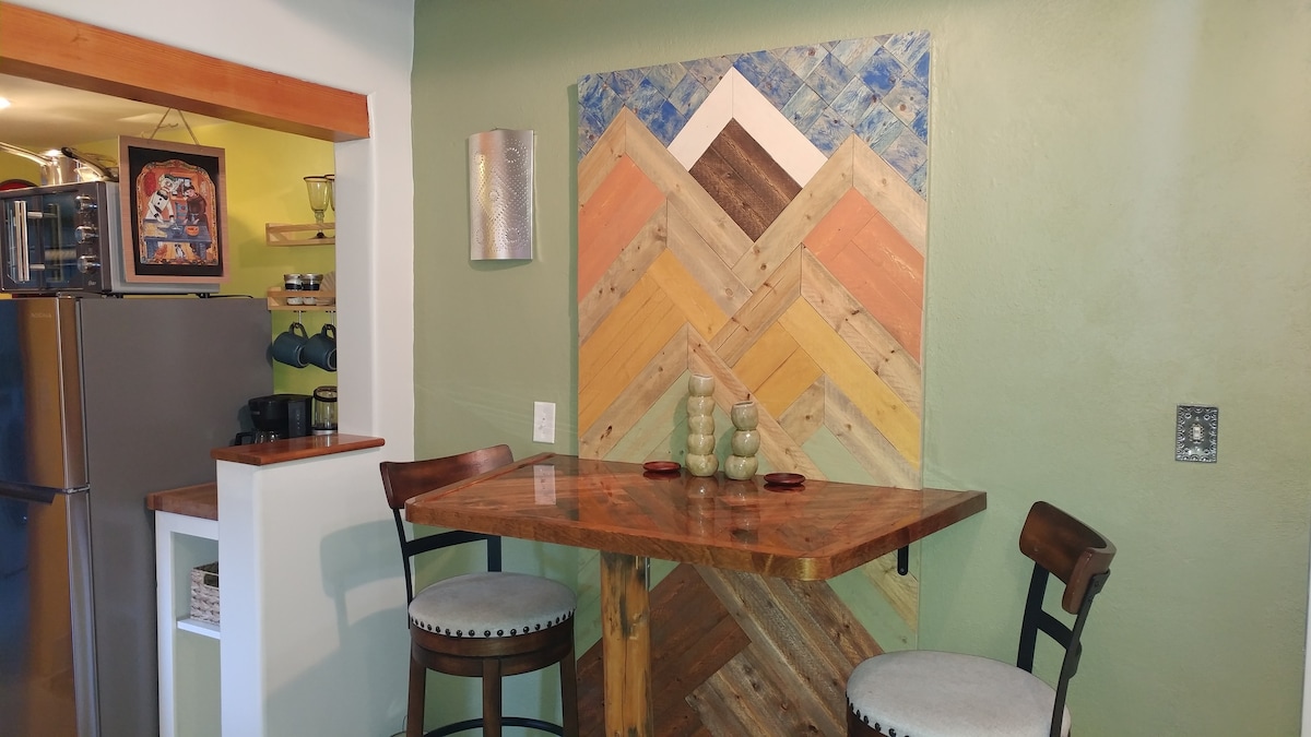 Railyard location, modern Santa Fe charm