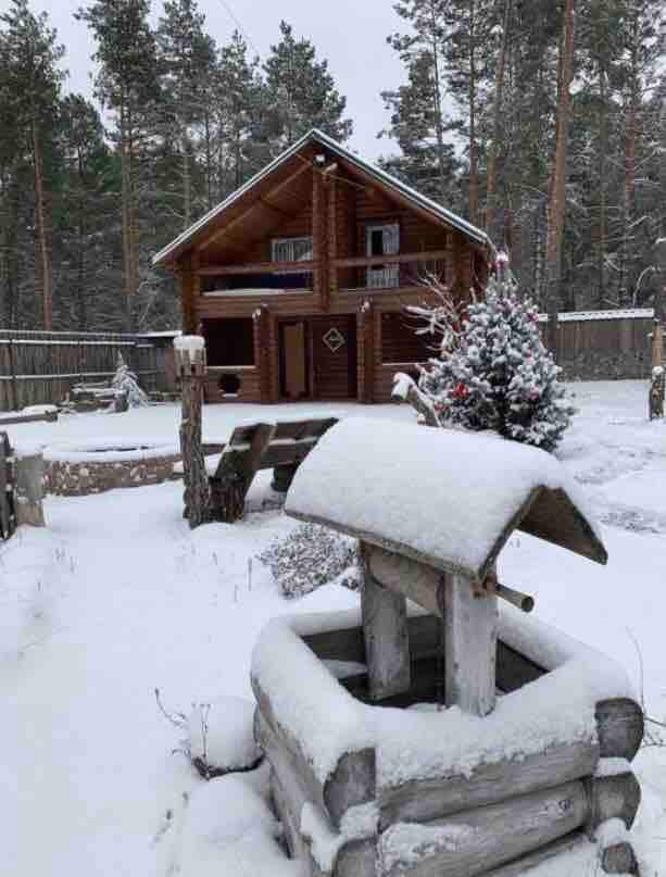 基辅附近的生态之家（ Eco House ）位于森林中的森林中，设有凉亭和壁炉！