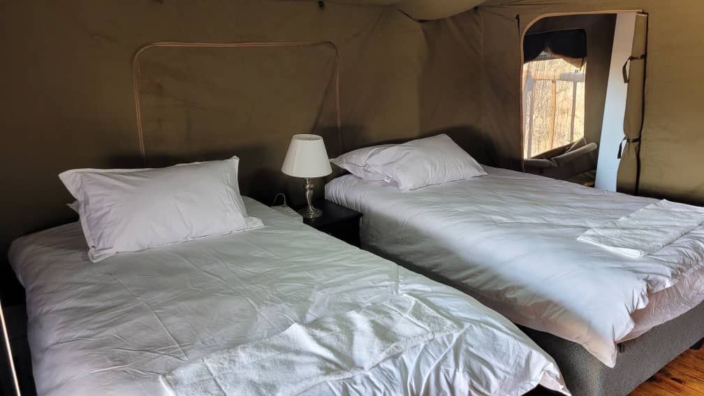 Self-catering Twin bed Safari Tent with bush view