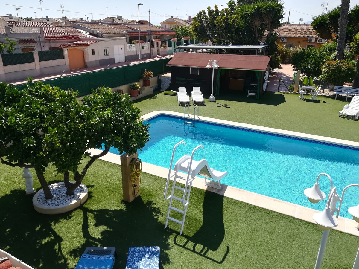 Chalet facing pool