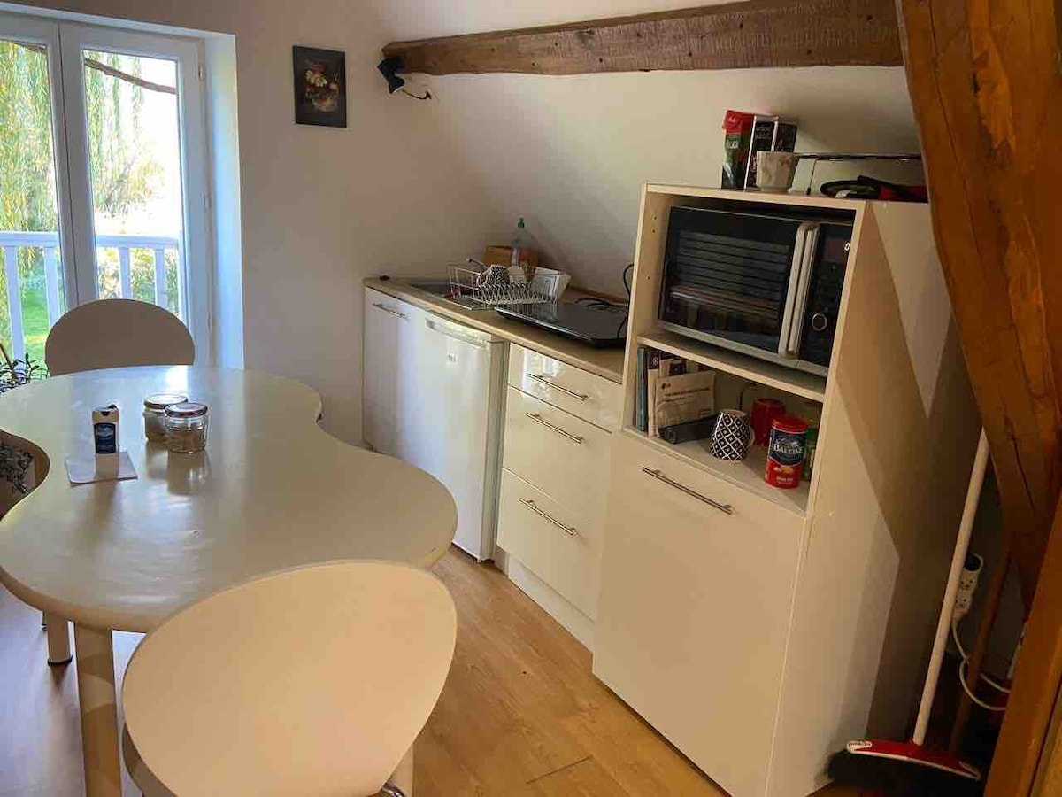 Grande chambre privée, cuisine,sdb,parking,jardin