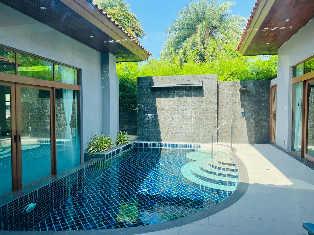 私人泳池+大花园 奢华2卧室现代别墅，可步行抵达邦涛海滩