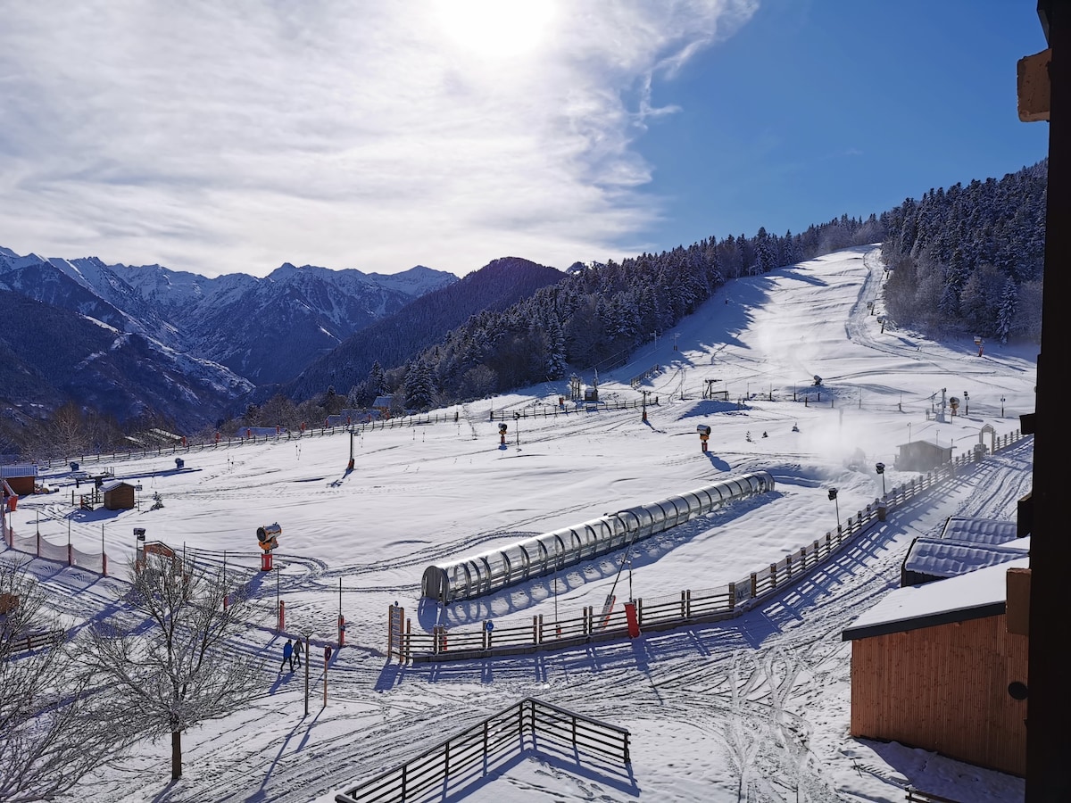 Appartement T2 cabine 50m2, vue pistes de ski Ax