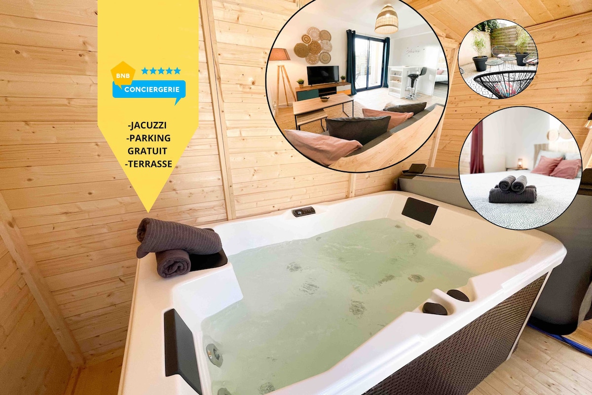 Jacuzzi : Au Cocon brestois et sa terrasse de 30m2