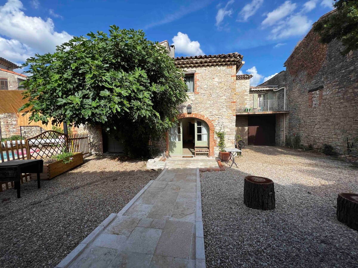 Magnanerie avec piscine en cœur de village