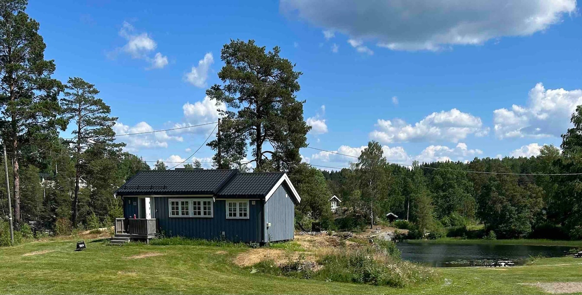 Hytte med jacuzzi og idyllisk beliggenhet nær Oslo