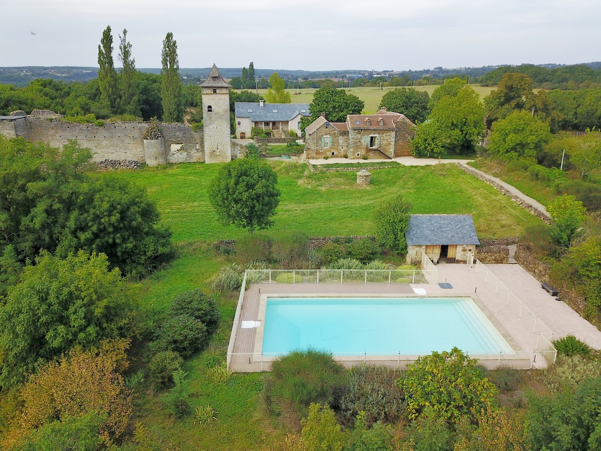 Two delightful period houses with an enormous pool