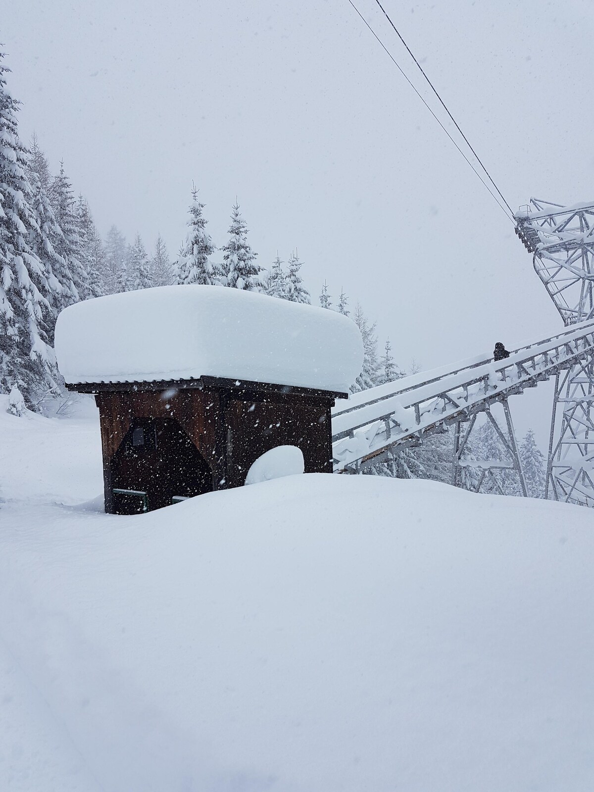 Hütte mitten im Skiebiet