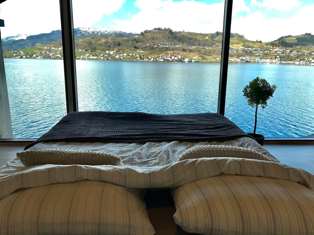 全景度假村Hardangerfjord - sauna和船只