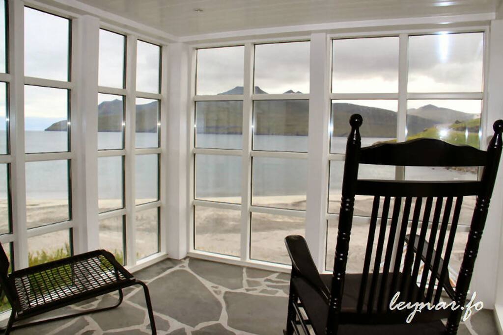 View from the livingroom (OBS: The house is not build on the sand ;))