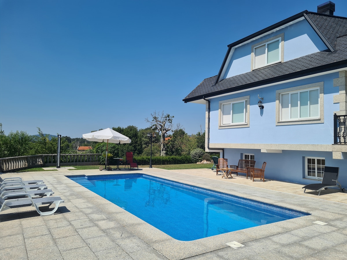 Villa rural con piscina de agua salada y barbacoa