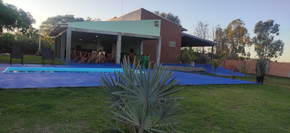 Chácara c/ casa,churrasqueira,piscina, area verde,